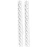 Set de 2 bougies Flambeau Torsadées 26cm, Blanc