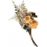 Bouquet de Roses et Marguerites avec feuillages 38cm, Jaune