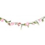 Guirlande de Fleurs et branches artificielles 120cm, Rose/Vert