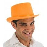 Chapeau Haut de Forme satiné ajustable, Orange
