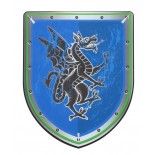 BOUCLIER chevalier dragon bleu en mousse 28,5 x 35 cm