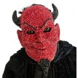 Masque Diable Rouge avec Strass
