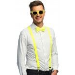 Set Accessoires (lunettes, bretelles, noeud pap), Fluo Jaune