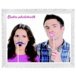 Cadre PhotoBooth en bois 67cm, moulure Blanc