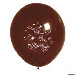 Sachet 10 ballons Vive Les Mariés, Chocolat