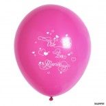 Sachet 10 ballons Vive Les Mariés, Fuchsia