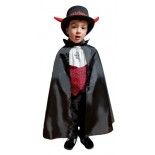 P'TIT Clown re16202 - Cape tissu polyester noir avec col 67 cm, enfant