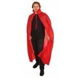 P'TIT Clown re16221 - Cape tissu polyester rouge avec col 130 cm, adulte