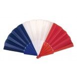 P'TIT Clown re18120, Eventail en tissu supporter France Bleu blanc rouge