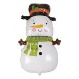 P'TIT Clown re19115, Ballon alu bonhomme de neige 60 cm