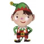 P'TIT Clown re19116, Ballon alu lutin de Noël 72 cm