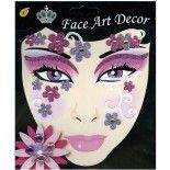 Chaks 88 191514B, Maquillage visage autocollant Fleur de Carnaval