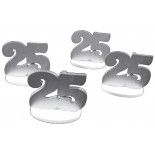 Chaks 20002, Set de 4 Marque-places Anniversaire 25 ans, argent