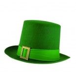 P'TIT Clown re20042 - Chapeau feutre HDF lutin St Patrick adulte, vert avec boucle