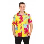 P'TIT Clown re21104 - Chemise hawaïenne fleurs, taille adulte S/M