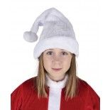 P'TIT Clown re22379 - Bonnet de Père Noël blanc à filaments, enfant 