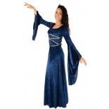 P'TIT Clown re22707 - Costume robe médiéval bleue taille S/M