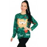 P'TIT Clown re22784, T-shirt de Noël - Chat sent le Sapin taille S/M