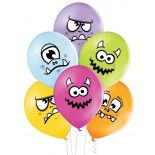 Lot de 8 Ballons Petits Monstres Halloween multicolores