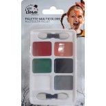 P'TIT Clown re23182 - Palette de maquillage Halloween fards gras 6 couleurs