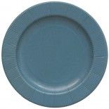 Paquet de 8 Assiettes RIGHE carton écologiques 27 cm, Bleu canard