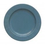 Paquet de 8 petites Assiettes RIGHE carton écologiques 21 cm, Bleu canard