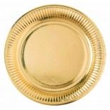 Sachet de 8 Assiettes rondes métallisées en carton 22,7cm , brillant Or