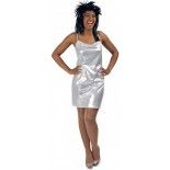 Chaks 31 250714 05, Déguisement ROBE courte brillante ARGENT, adulte