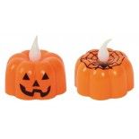 Petite Bougie Led citrouille Halloween orange (x1)