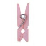 Sachet de 24 mini pinces en bois, Rose