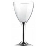 20 Grands verres à Eau ou Vin, pied CHROMÉ ARGENT brillant