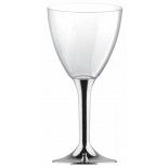 20 Grands verres à Eau ou Vin, pied CHROMÉ ARGENT brillant