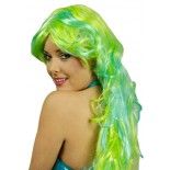 Chaks 11 278465, Perruque Sirène cheveux longs, Vert/turquoise