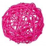 Sachet 10 boules en rotin fuchsia