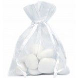 SANTEX 2825-1, Sachet de 6 Grandes bourses organdi, Blanc