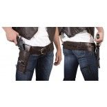 P'TIT Clown re28270, Ceinture cow boy simili cuir adulte avec étui pistolet