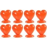Lot de 8 Porte-cartes Coeur en résine 5cm, Orange