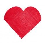 Sachet 20 serviettes de table COEUR - Rouge