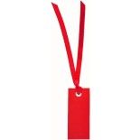 Sachet de 12 marque places rectangle avec ruban, Rouge