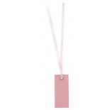 Sachet de 12 marque places rectangle avec ruban, Rose