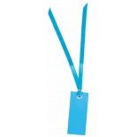 Sachet de 12 marque places rectangle avec ruban, Turquoise