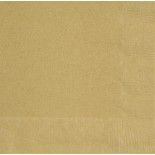 Sachet de 20 Grandes Serviettes en papier Or mat 33 x 33 cm