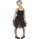 Party Pro 3332016, Tutu noir avec étoiles hologramme 6/8 ans