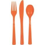 Ménagère 18 pièces couverts plastique Orange
