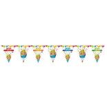 P'TIT Clown re40400 - Guirlande plastique 15 fanions Joyeux Anniversaire 6m