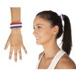 P'TIT Clown re41840, Set de 3 bracelets ressort France Bleu blanc rouge