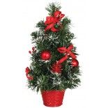 Petit sapin de Noël artificiel enneigé 43179 avec décos Rouges, 40 cm