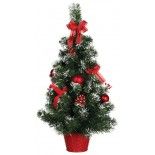 Petit sapin de Noël artificiel enneigé 43184 avec décos Rouges, 60 cm