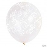 Sachet de 8 ballons décos Arabesques, Cristal clair