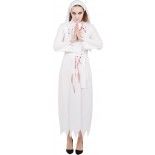 P'TIT Clown re44377 - Déguisement adulte nonne blanche sanglante femme, taille L/XL